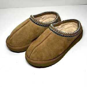 UGG Tasman Slipper Women Size 8 Chestnut Brown Suede Shearling 5955